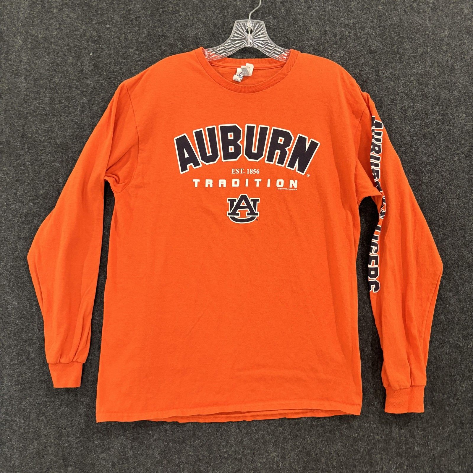 Auburn Tigers Shirt Mens Large Orange Ncaa Football Long Sleeve College